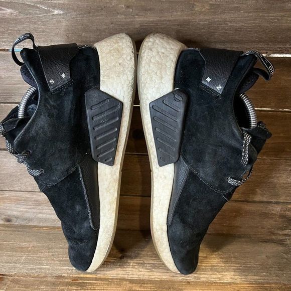 Mens Adidas NMD‎ C2 Suede Black Running Athletic Shoes Sneakers Size 10.5 D GUC - Picture 4 of 6